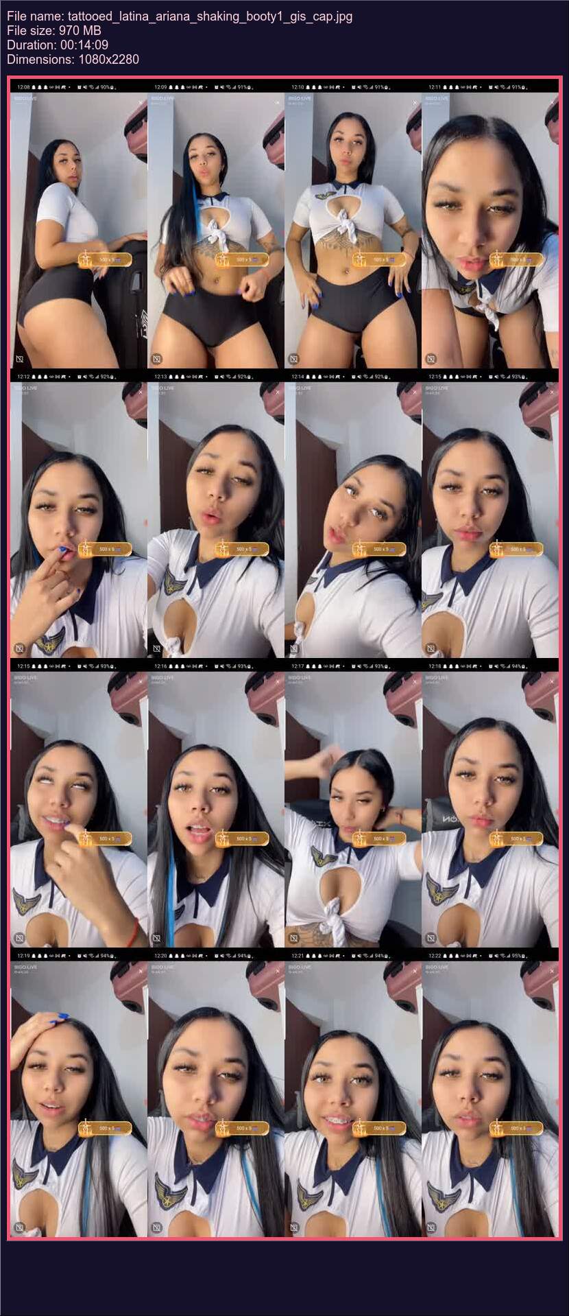 Tattooed Latina Ariana Shaking Booty 1 Cute Girls In Shorts