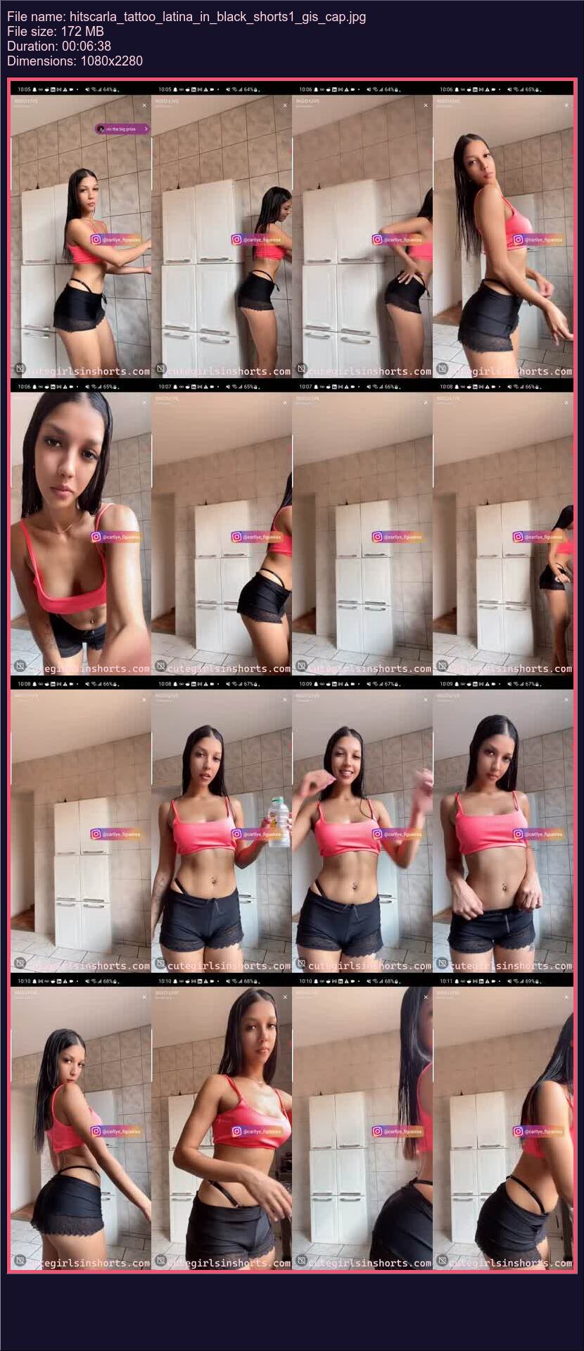 Hitscarla Tattoo Latina In Black Shorts 1