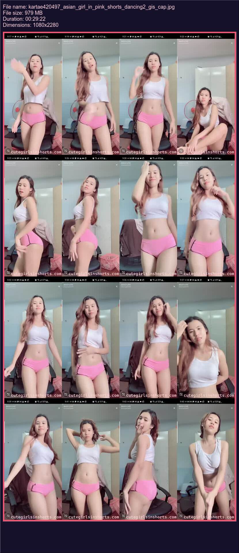 Kartae 420497 Asian Girl In Pink Shorts Dancing 2