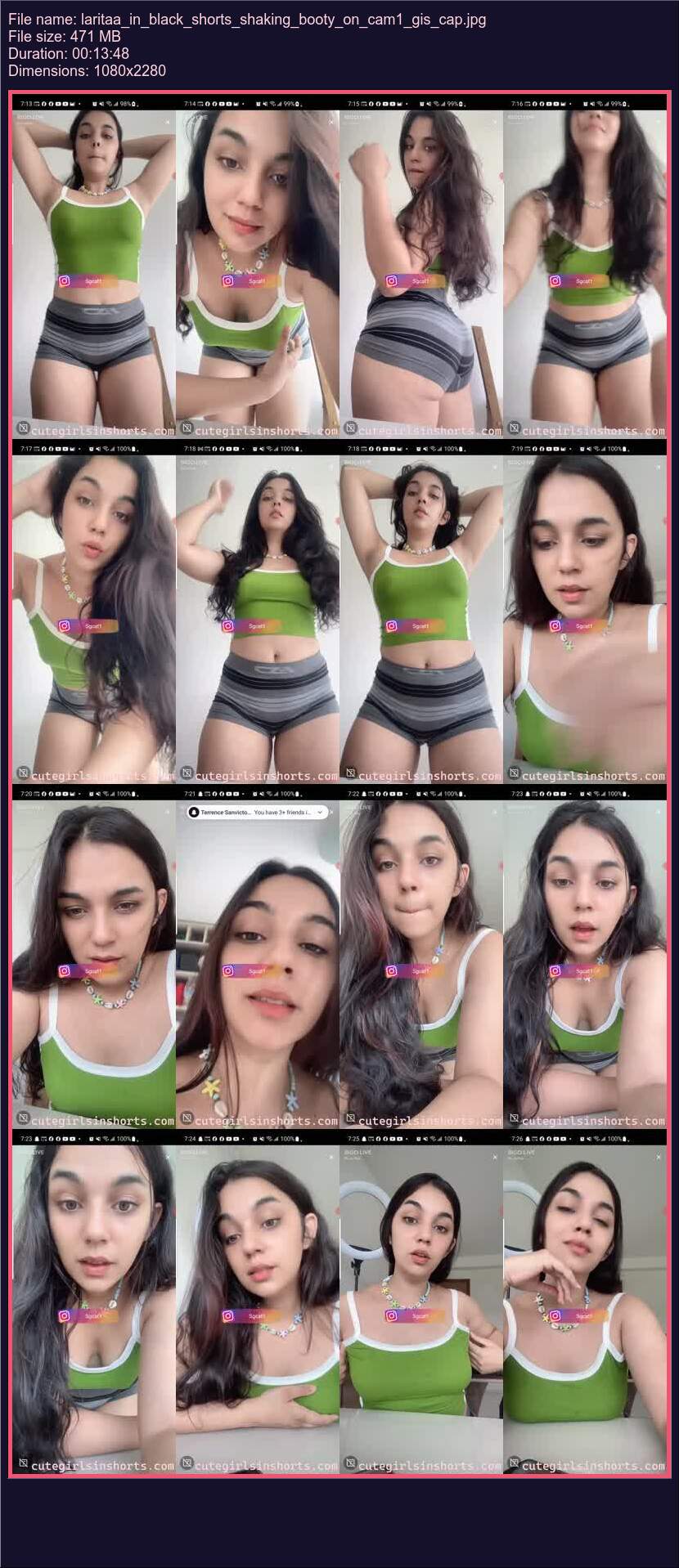 Laritaa In Black Shorts Shaking Booty On Cam 1