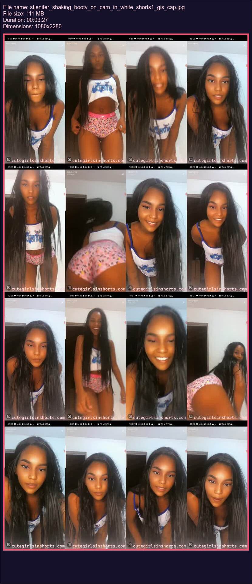 Stjenifer Shaking Booty On Cam In White Shorts 1