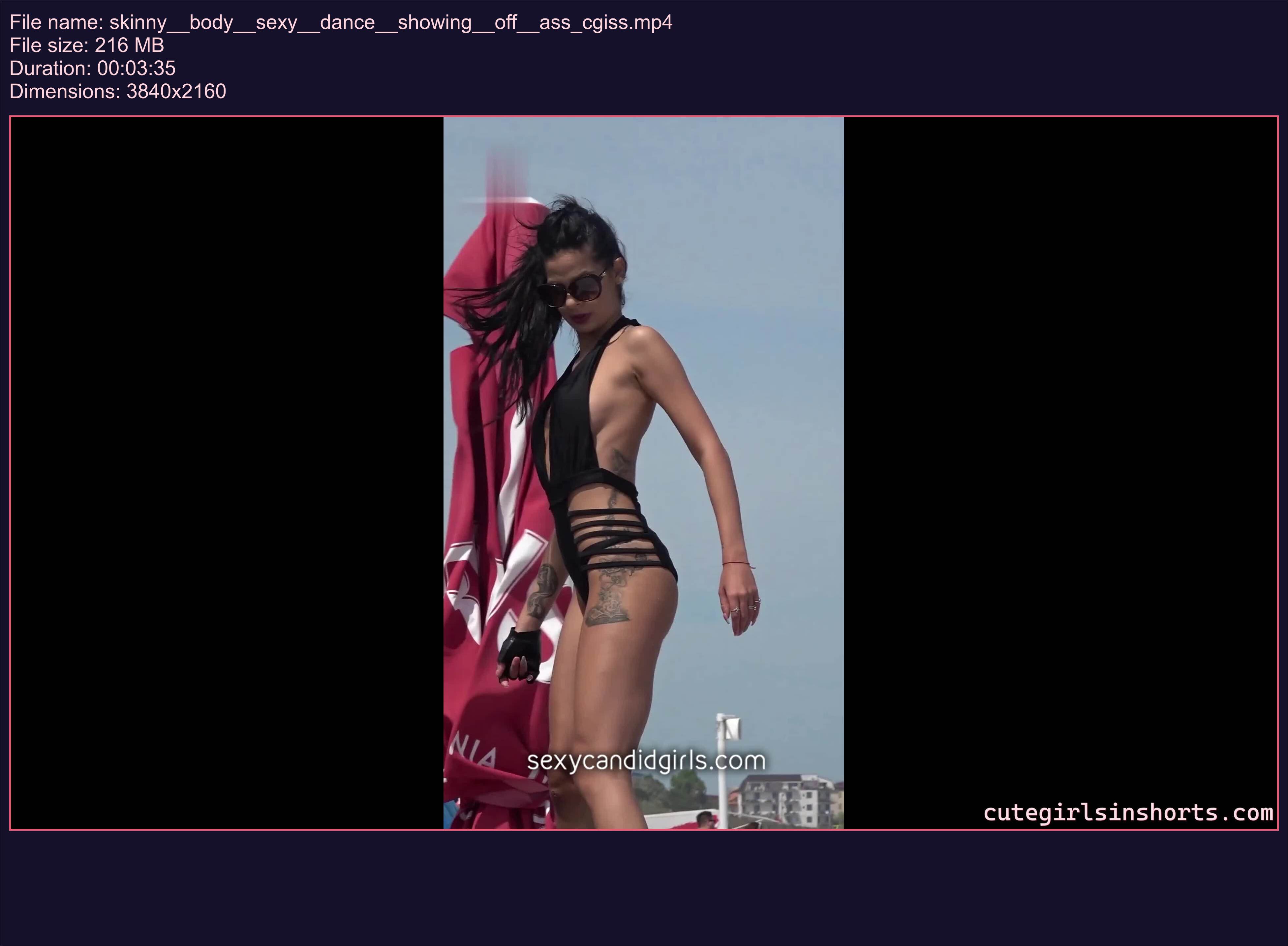 Skinny Body Sexy Dance Showing Off Ass