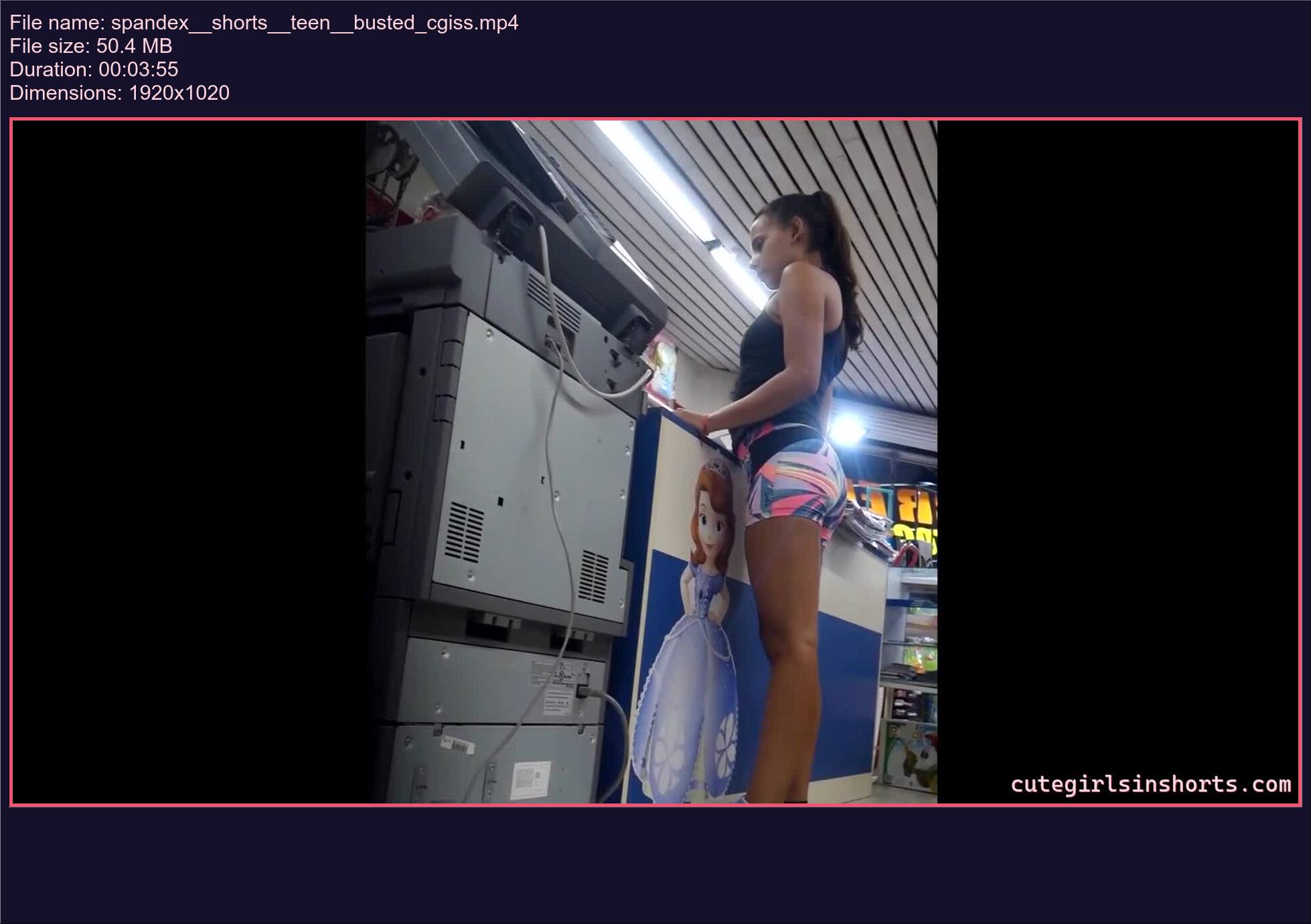 Spandex Shorts Teen Busted