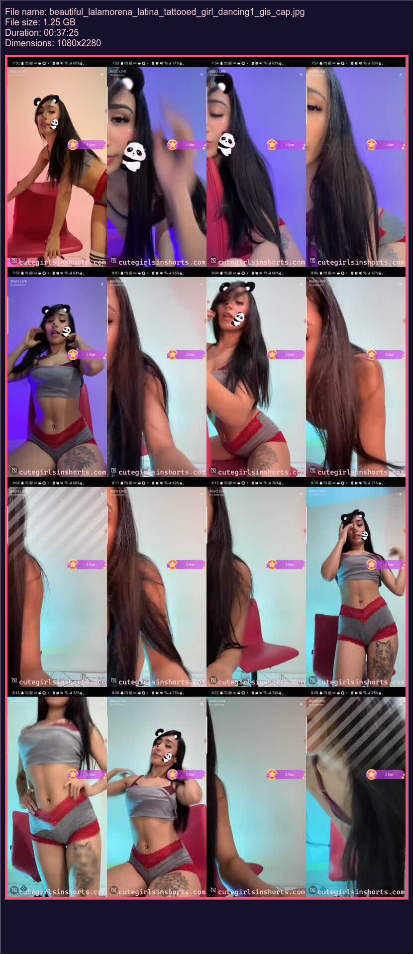 Beautiful Lalamorena Latina Tattooed Girl Dancing 1