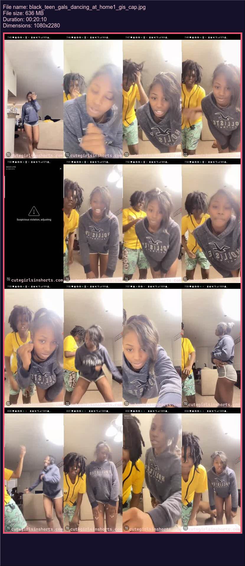 Black Teen Gals Dancing At Home 1