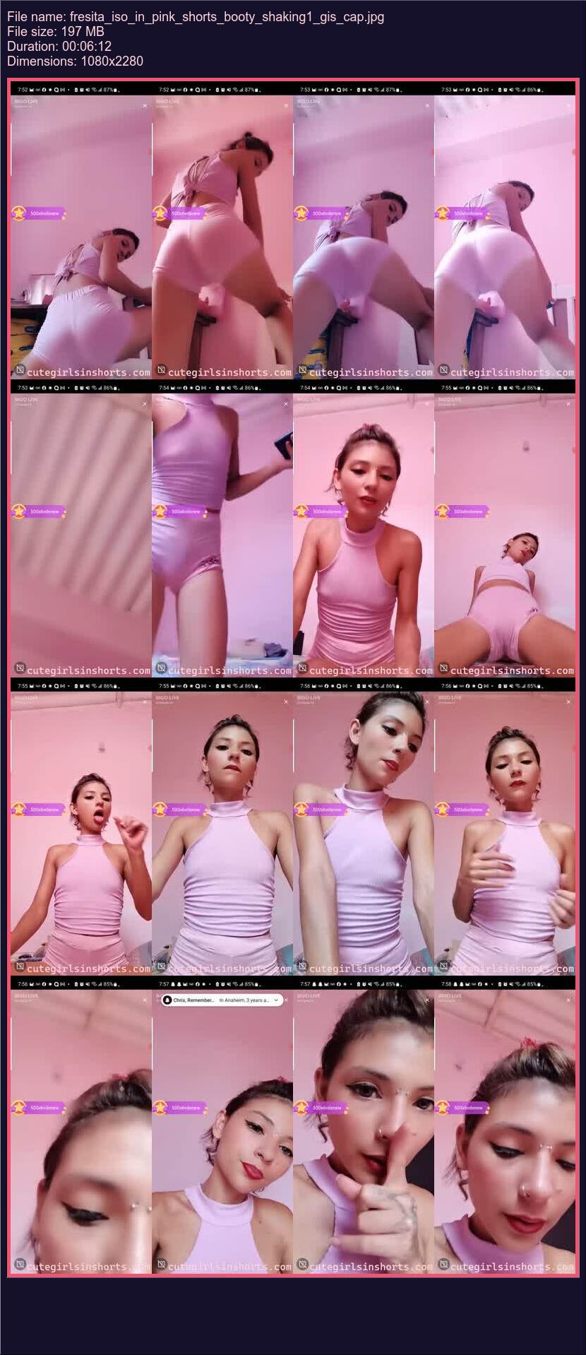 Fresita Iso In Pink Shorts Booty Shaking 1