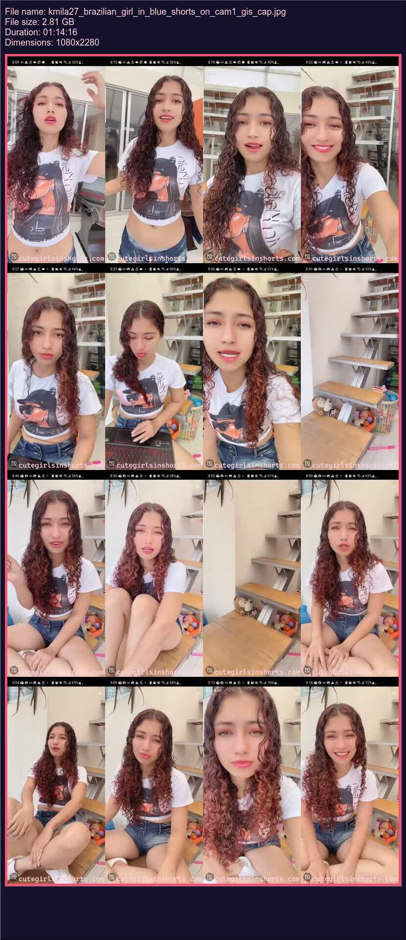 Kmila 27 Brazilian Girl In Blue Shorts On Cam 1