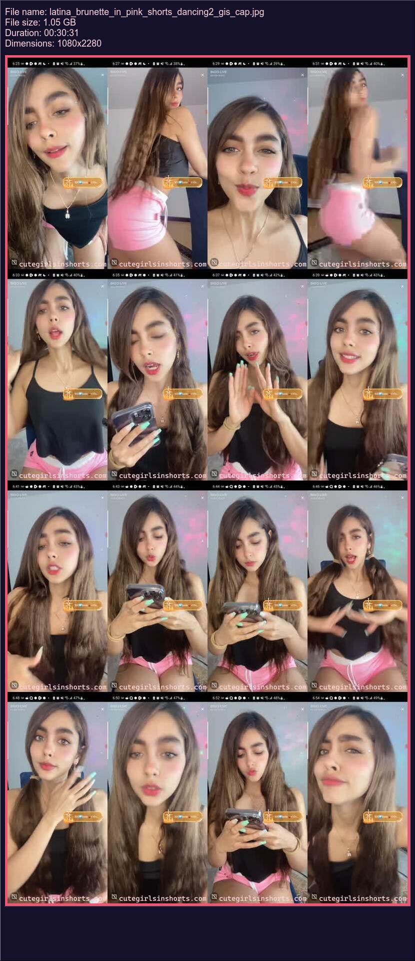 Latina Brunette In Pink Shorts Dancing 2