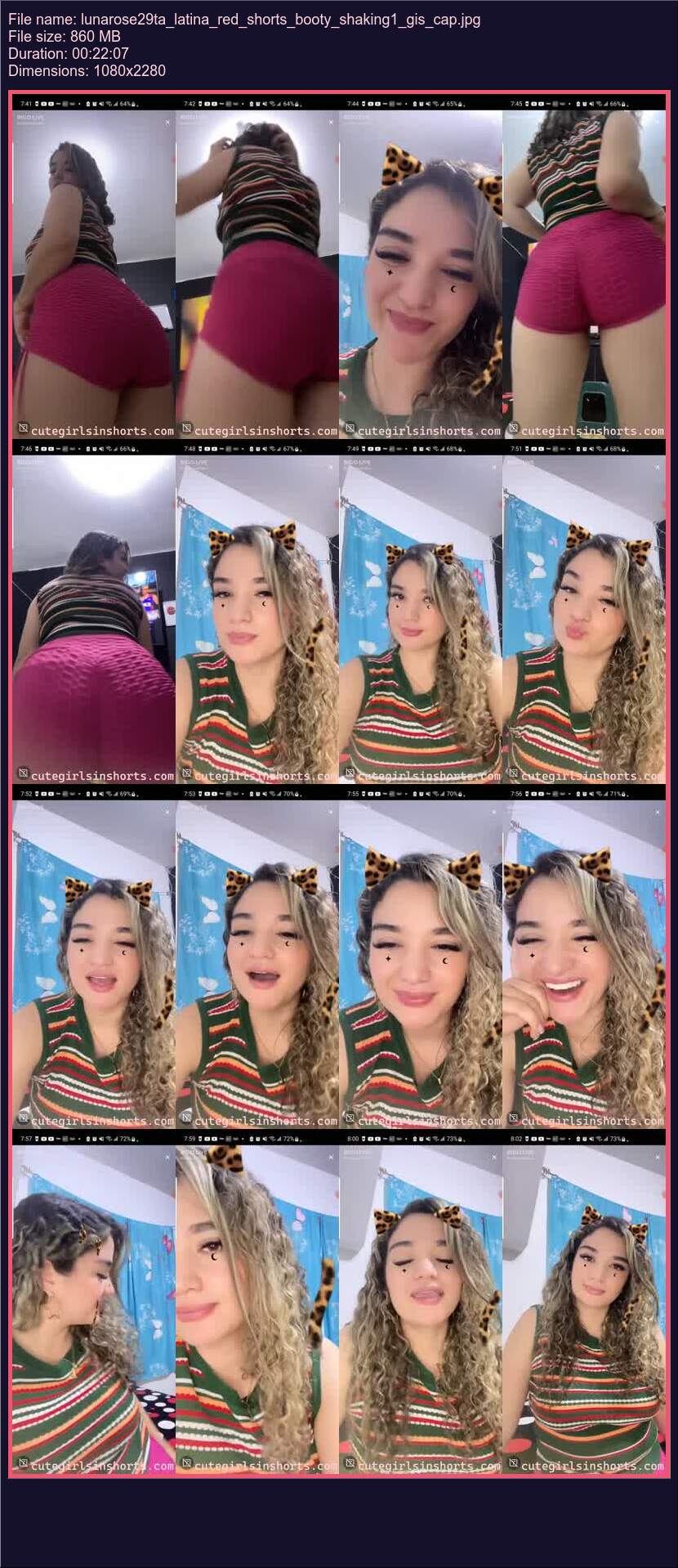 Lunarose 29 Ta Latina Red Shorts Booty Shaking 1