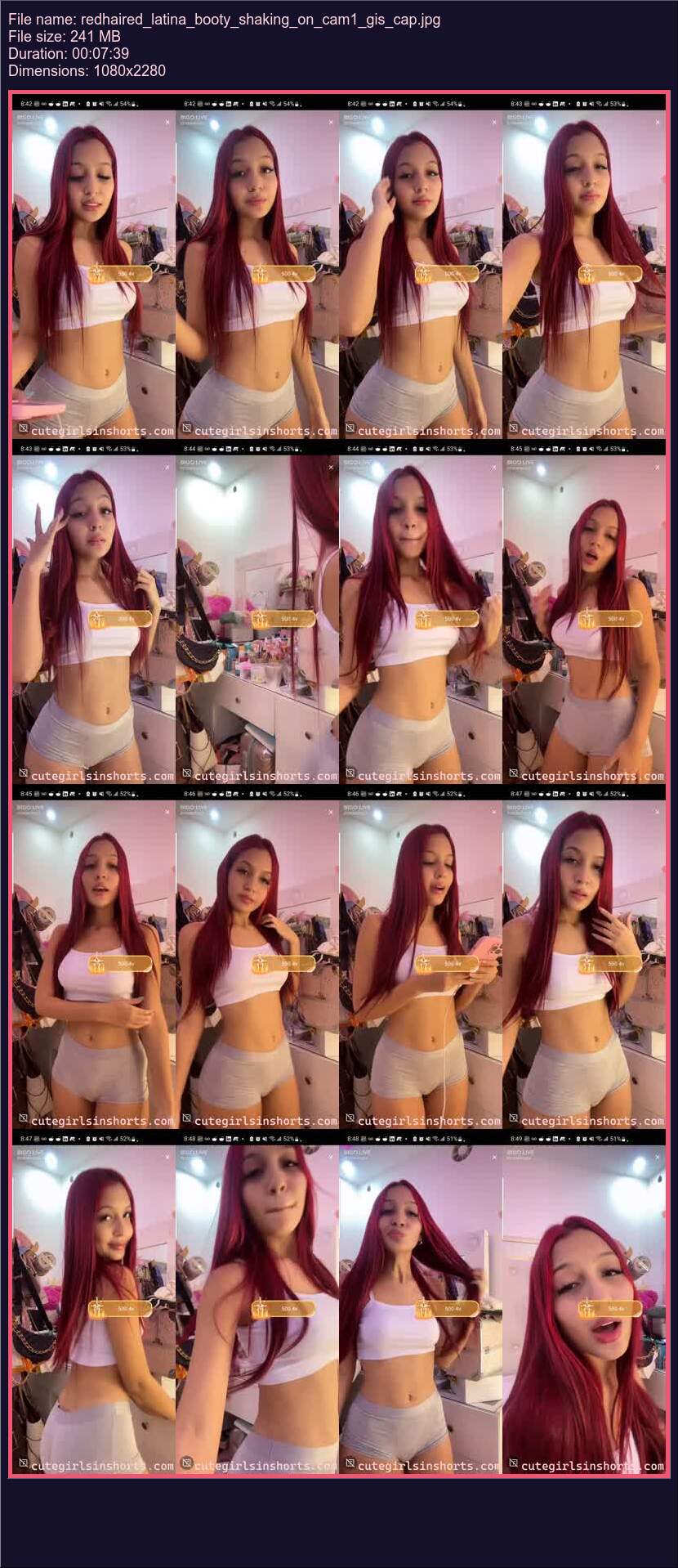 Redhaired Latina Booty Shaking On Cam 1