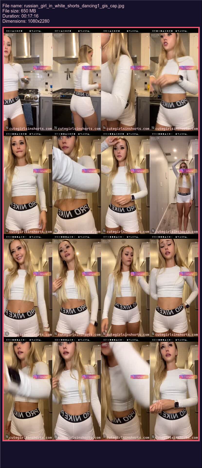 Russian Girl In White Shorts Dancing 1