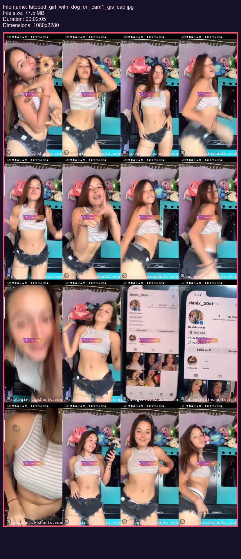 Tatooed Girl With Dog On Cam 1