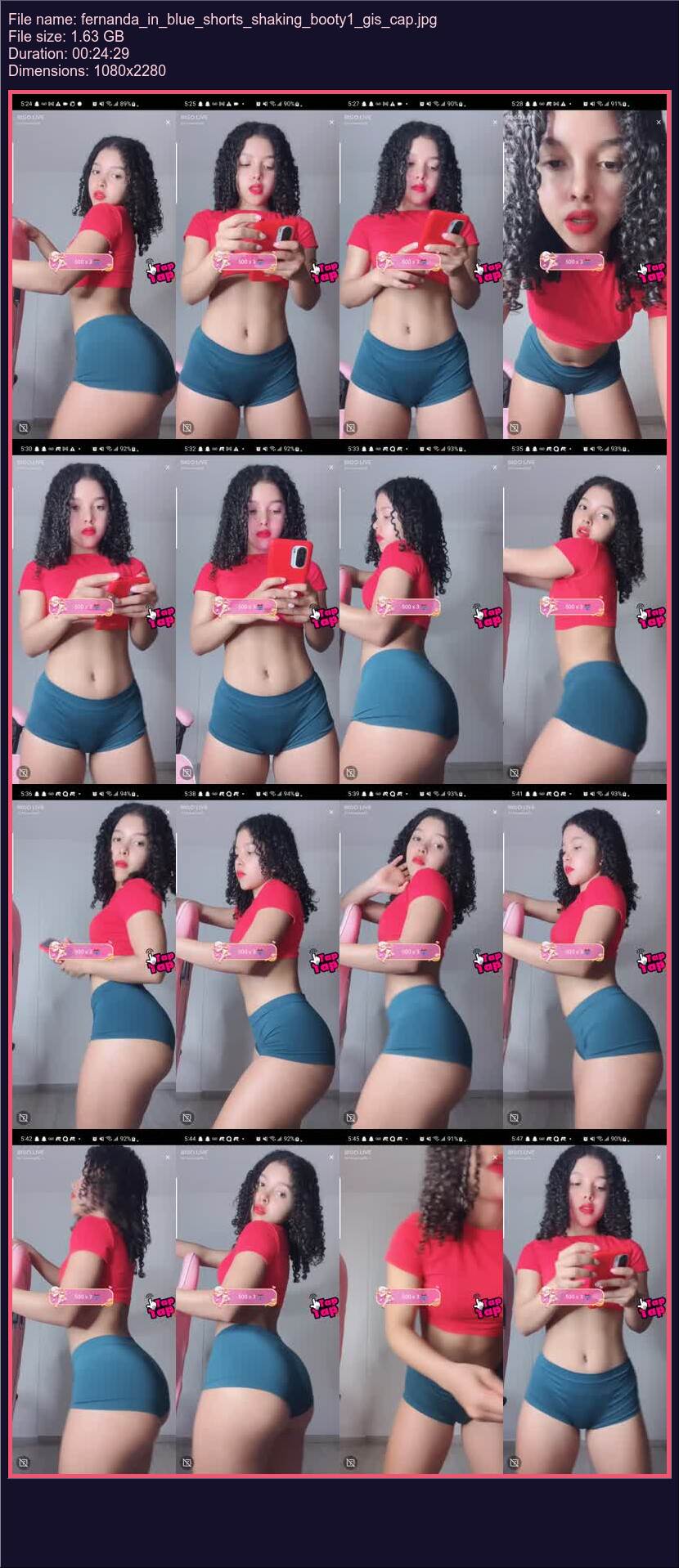 Fernanda In Blue Shorts Shaking Booty 1