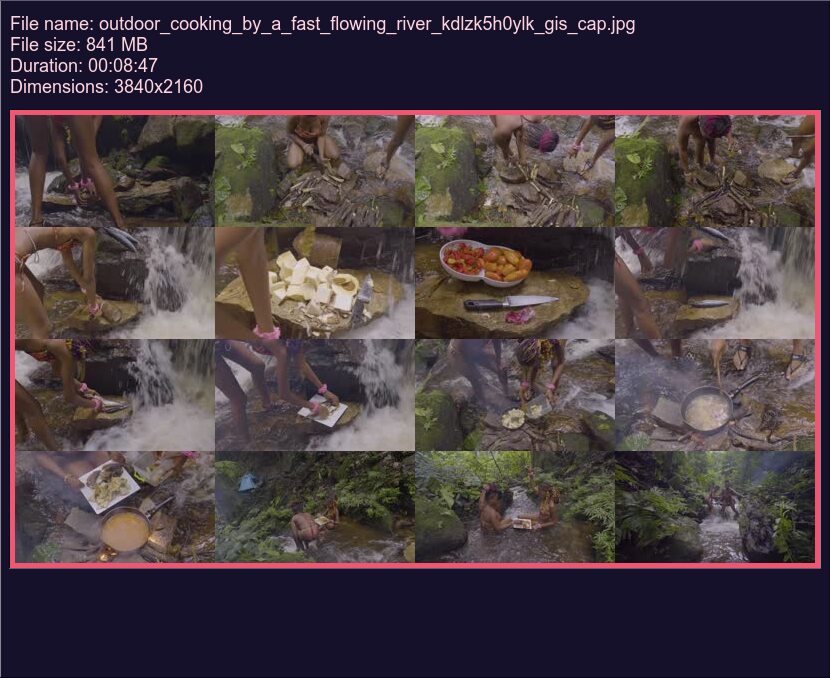 Outdoor Cooking By A Fast Flowing River Kdlzk 5 H 0 Ylk