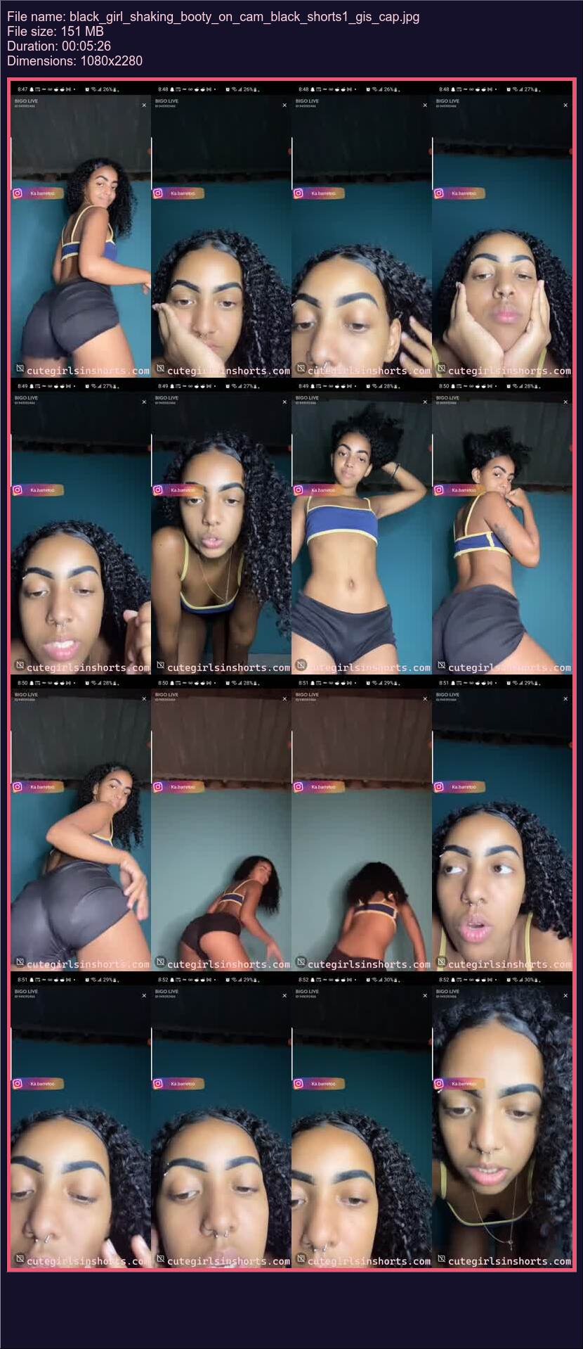Black Girl Shaking Booty On Cam Black Shorts 1