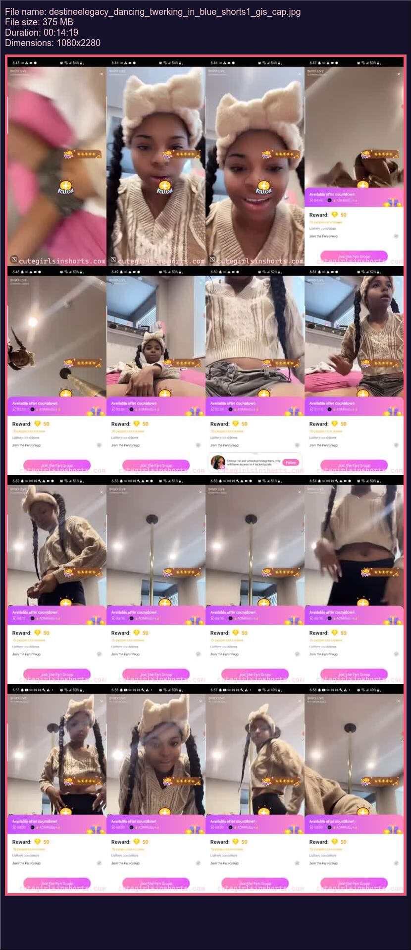 Destineelegacy Dancing Twerking In Blue Shorts 1