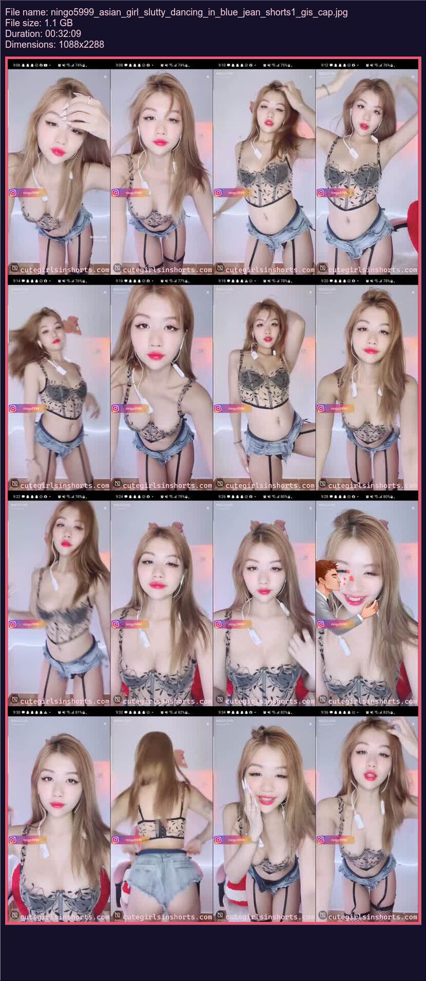 Ningo 5999 Asian Girl Slutty Dancing In Blue Jean Shorts 1