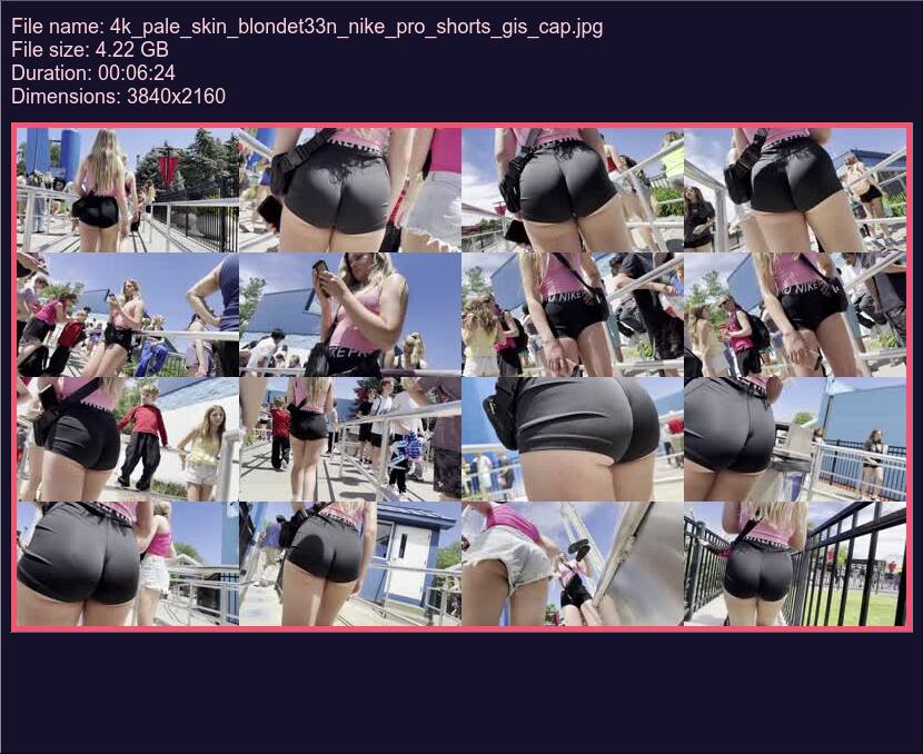 4 K Pale Skin Blondet 33 N Nike Pro Shorts