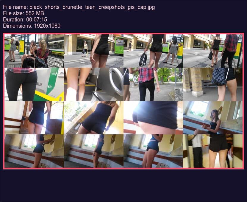 Black Shorts Brunette Teen Creepshots