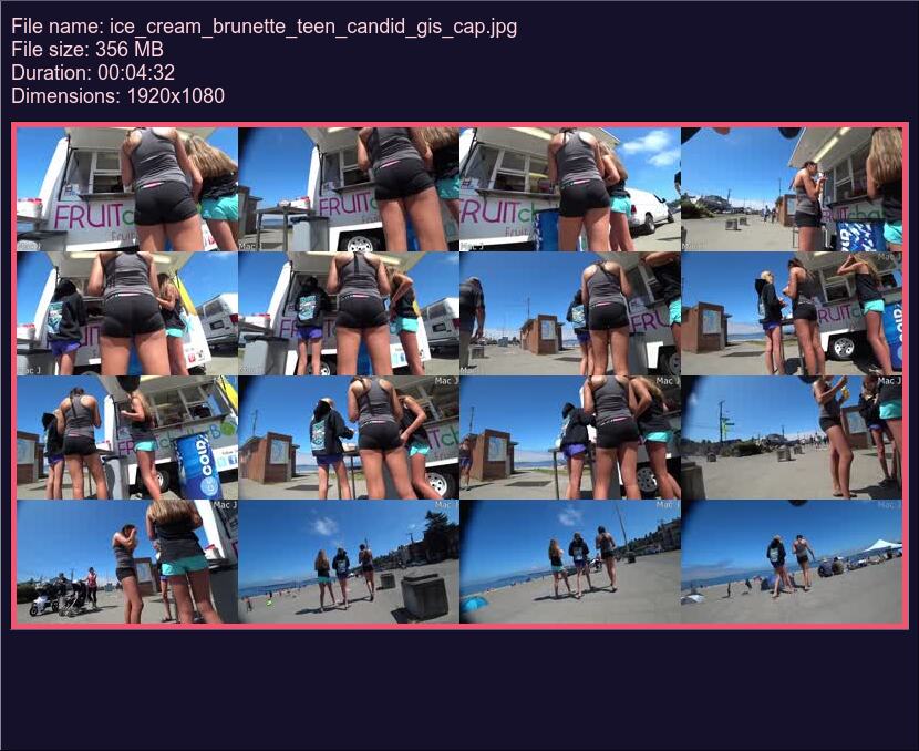 Ice Cream Brunette Teen Candid