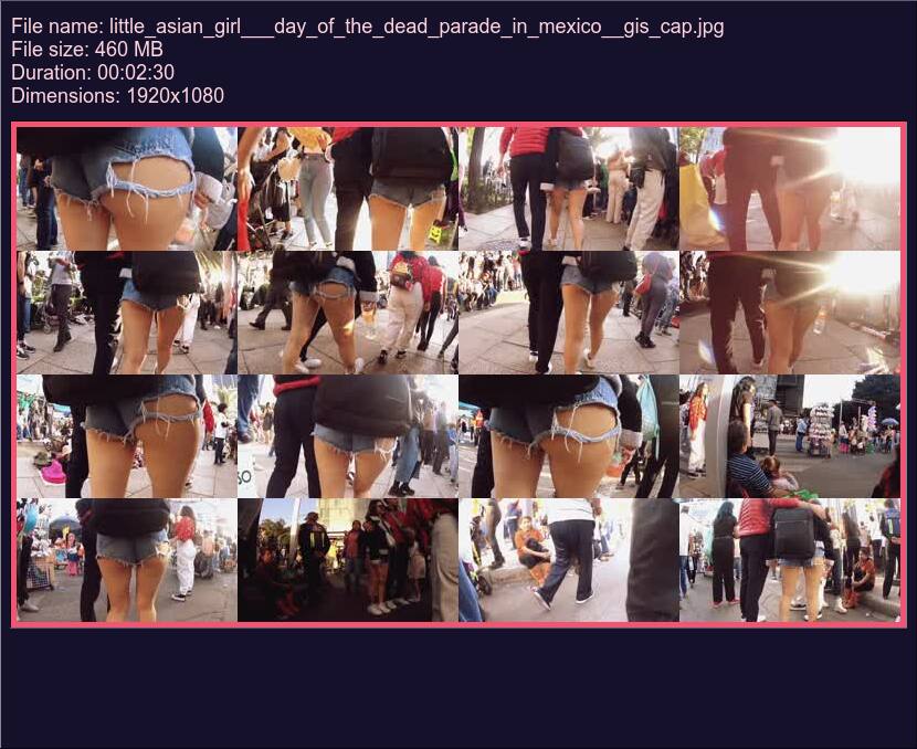 Little Asian Girl Day Of The Dead Parade In Mexico