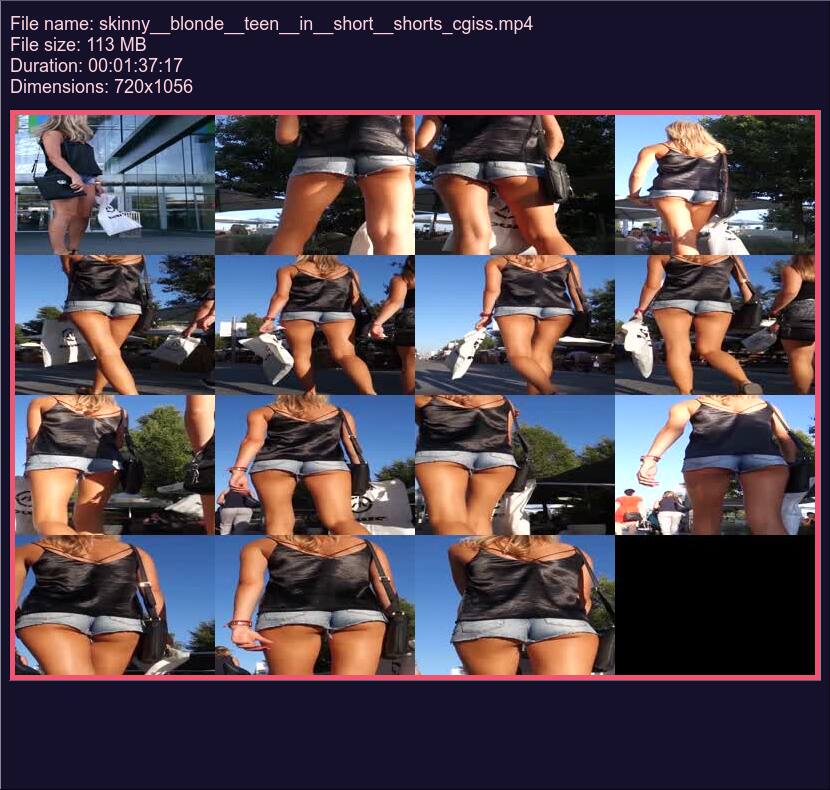 Skinny Blonde Teen In Short Shorts