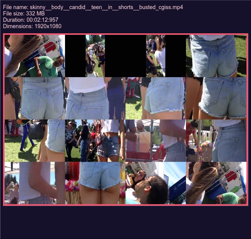 Skinny Body Candid Teen In Shorts Busted