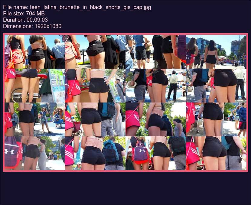 Teen Latina Brunette In Black Shorts