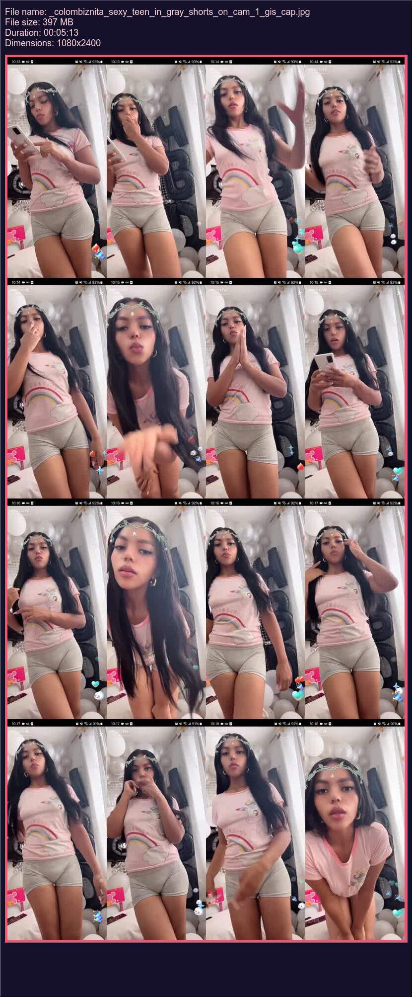 Colombiznita Sexy Teen In Gray Shorts On Cam 1