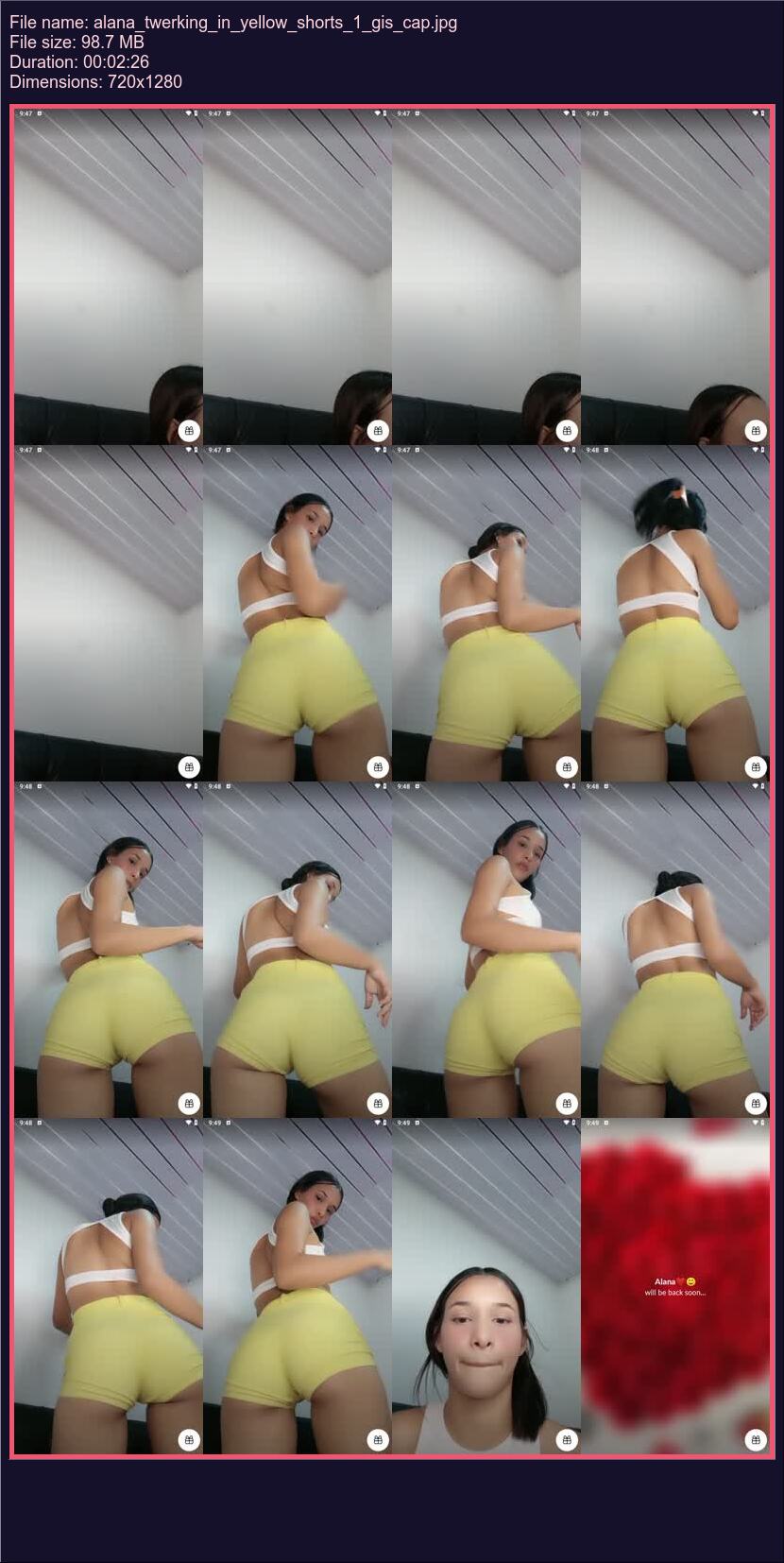 Alana Twerking In Yellow Shorts 1