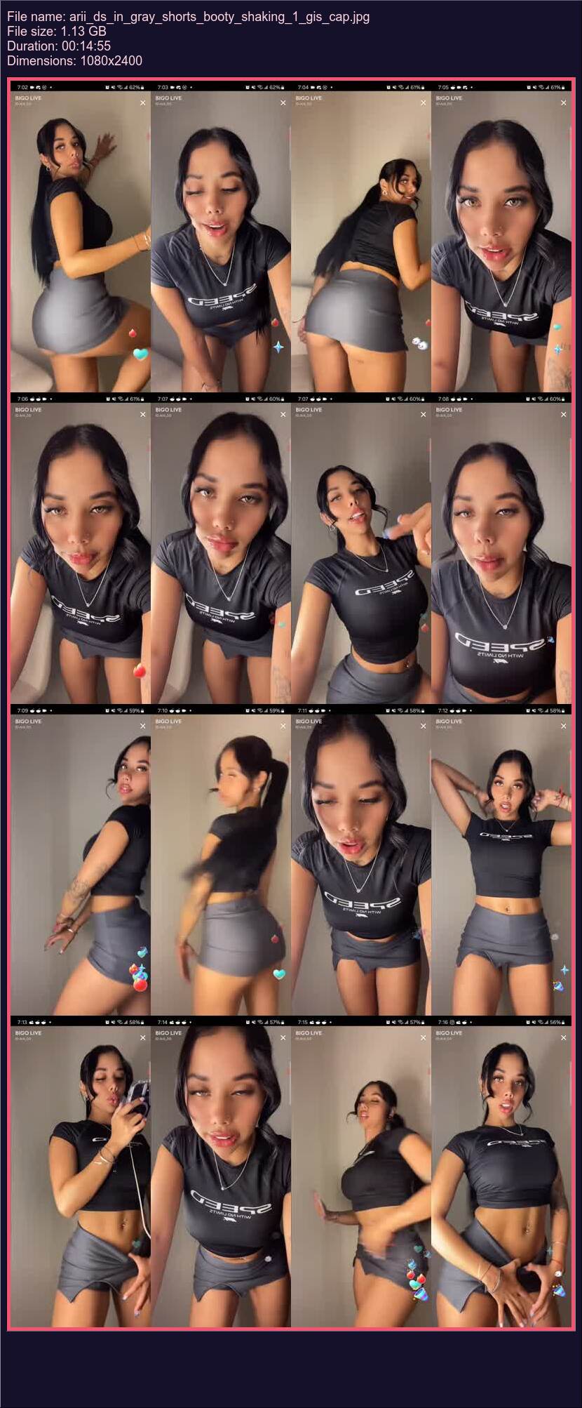 Arii Ds In Gray Shorts Booty Shaking 1