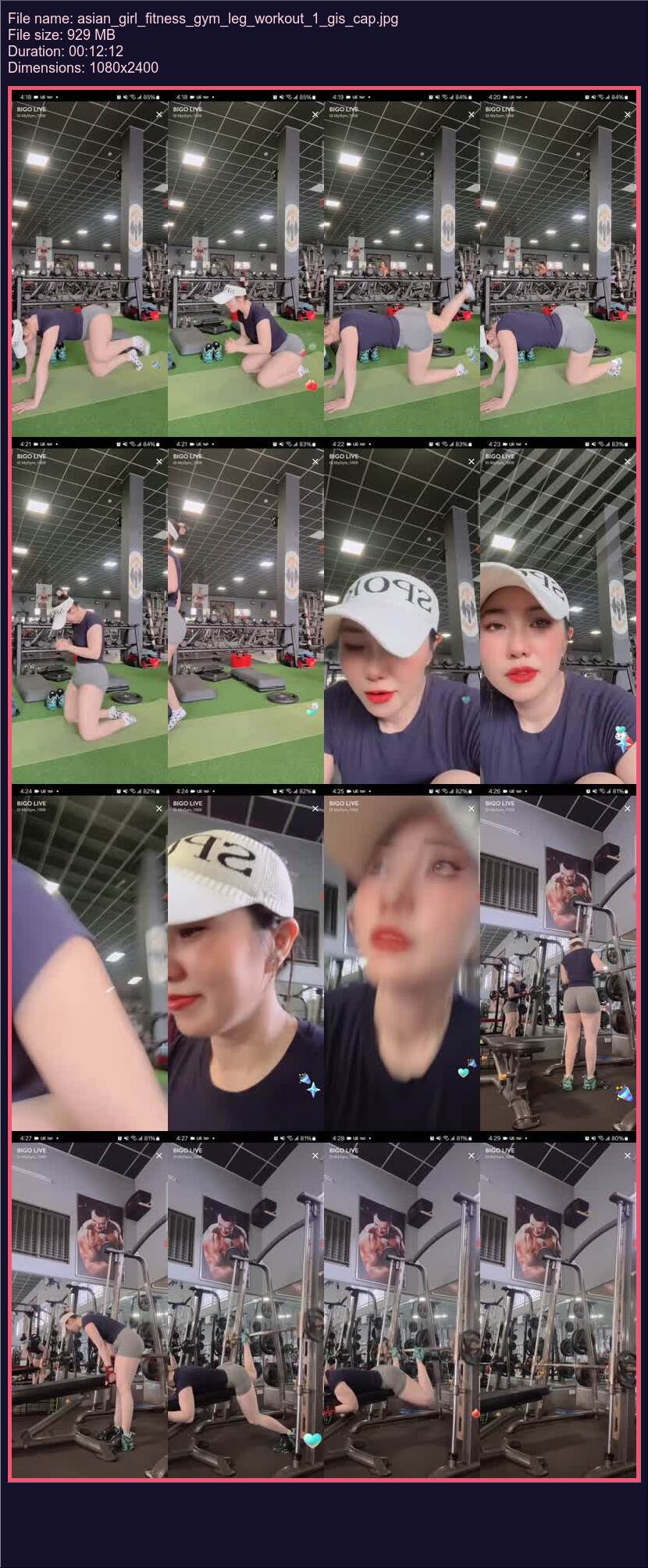 Asian Girl Fitness Gym Leg Workout 1