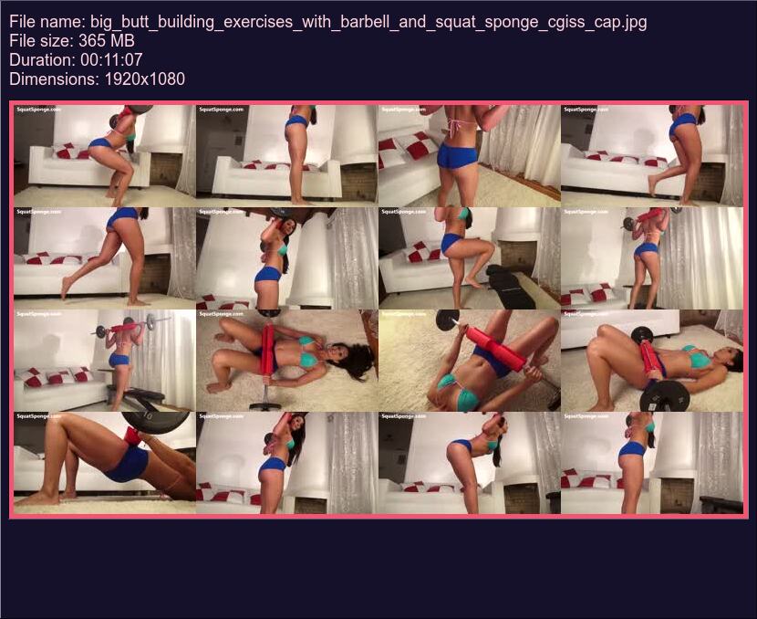 Big Butt Building Exercises With Barbell And Squat Sponge