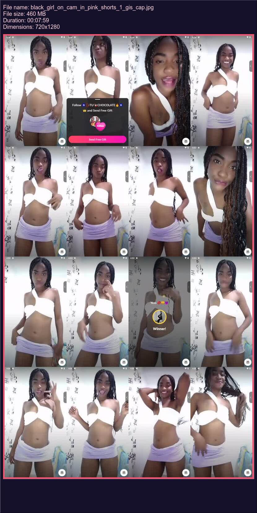Black Girl On Cam In Pink Shorts 1