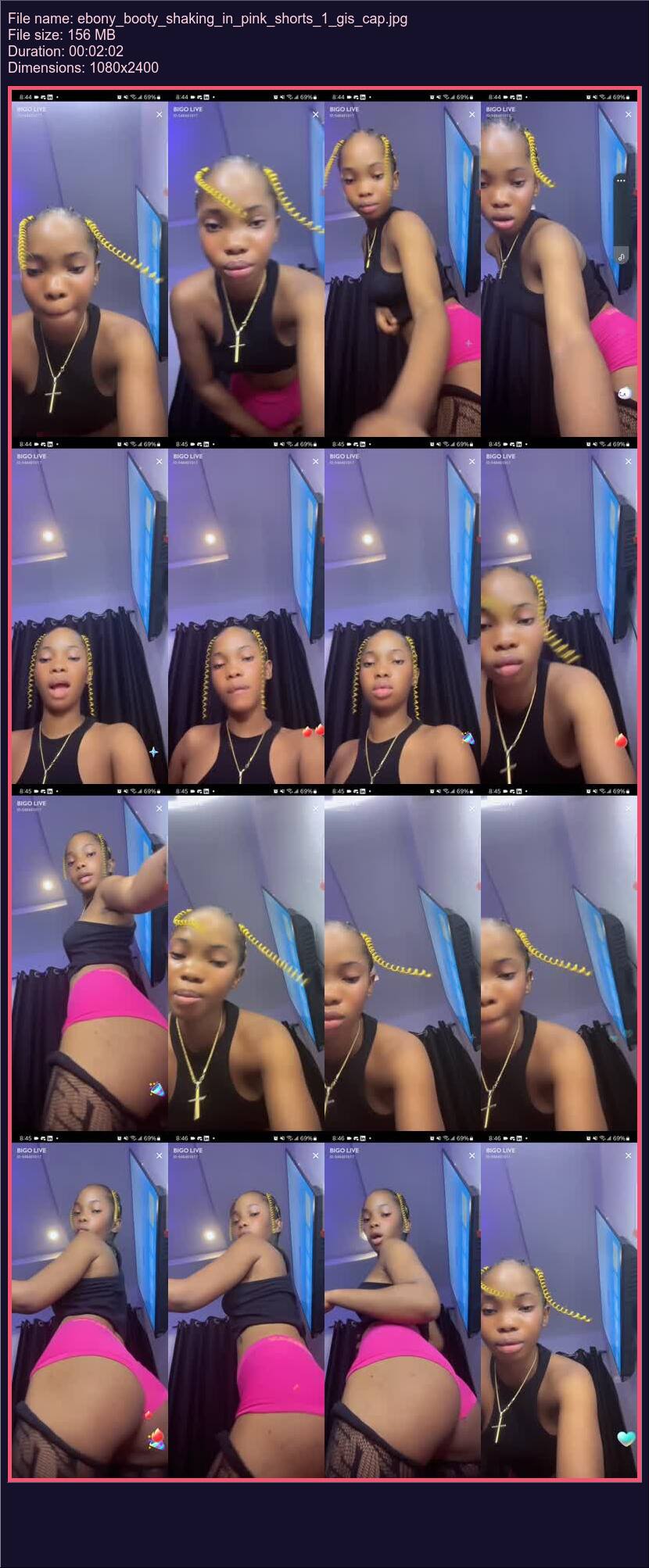 Ebony Booty Shaking In Pink Shorts 1