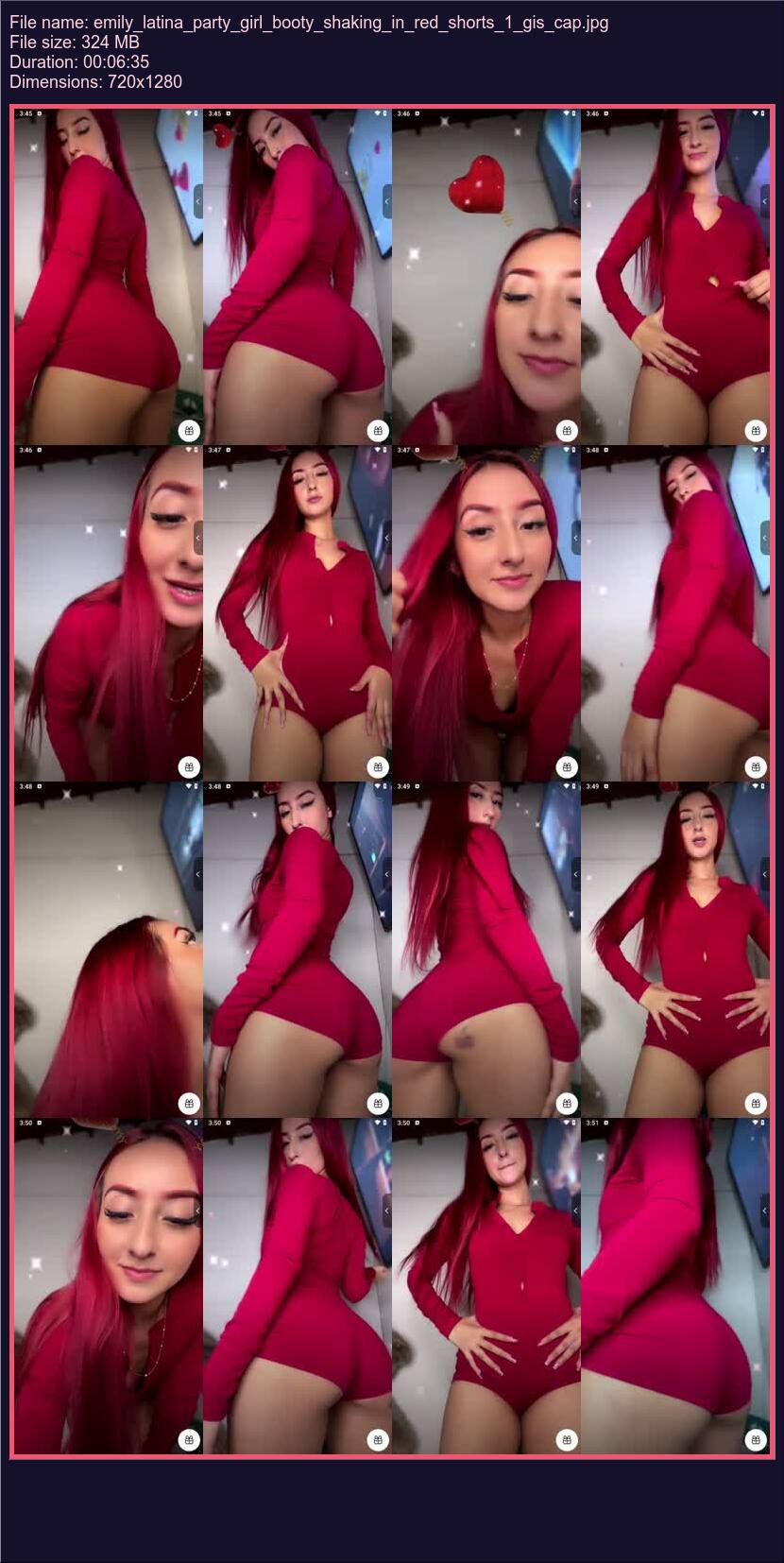 Emily Latina Party Girl Booty Shaking In Red Shorts 1