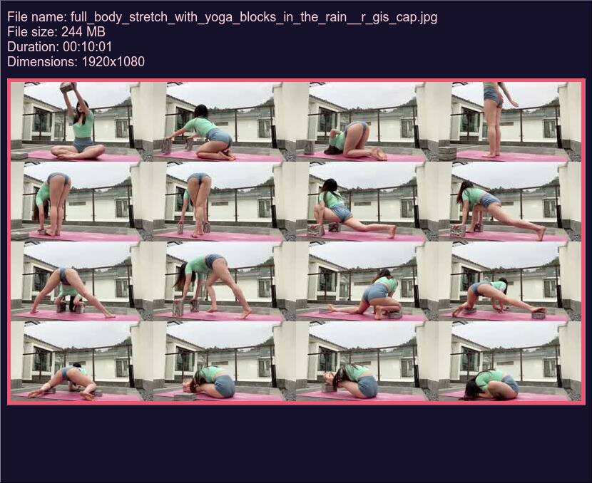 Full Body Stretch With Yoga Blocks In The Rain R