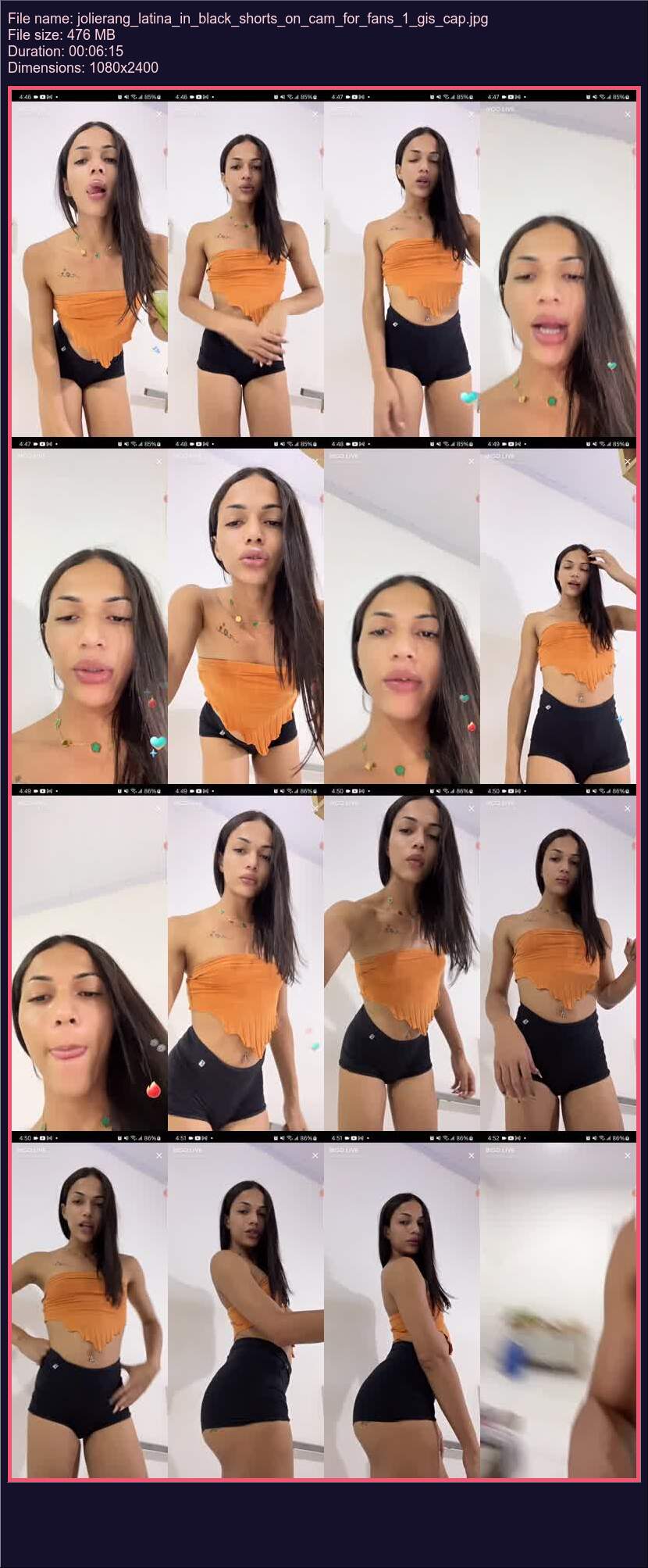 Jolierang Latina In Black Shorts On Cam For Fans 1