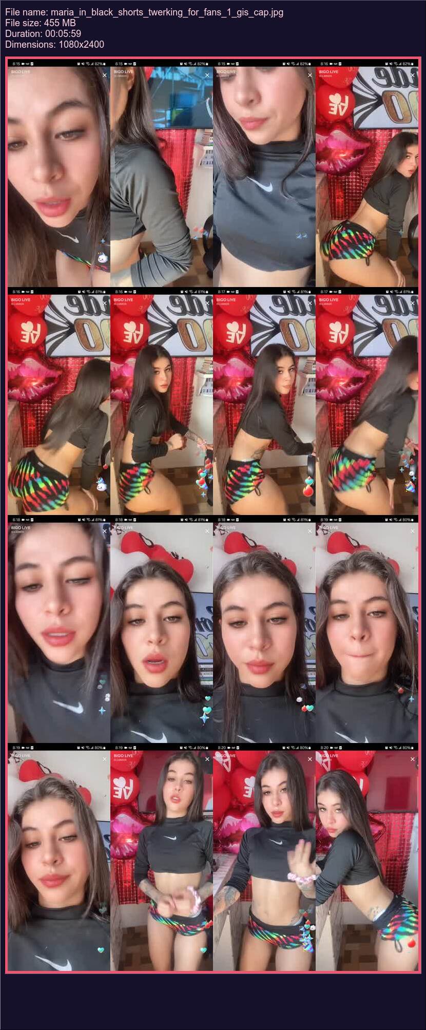 Maria In Black Shorts Twerking For Fans 1