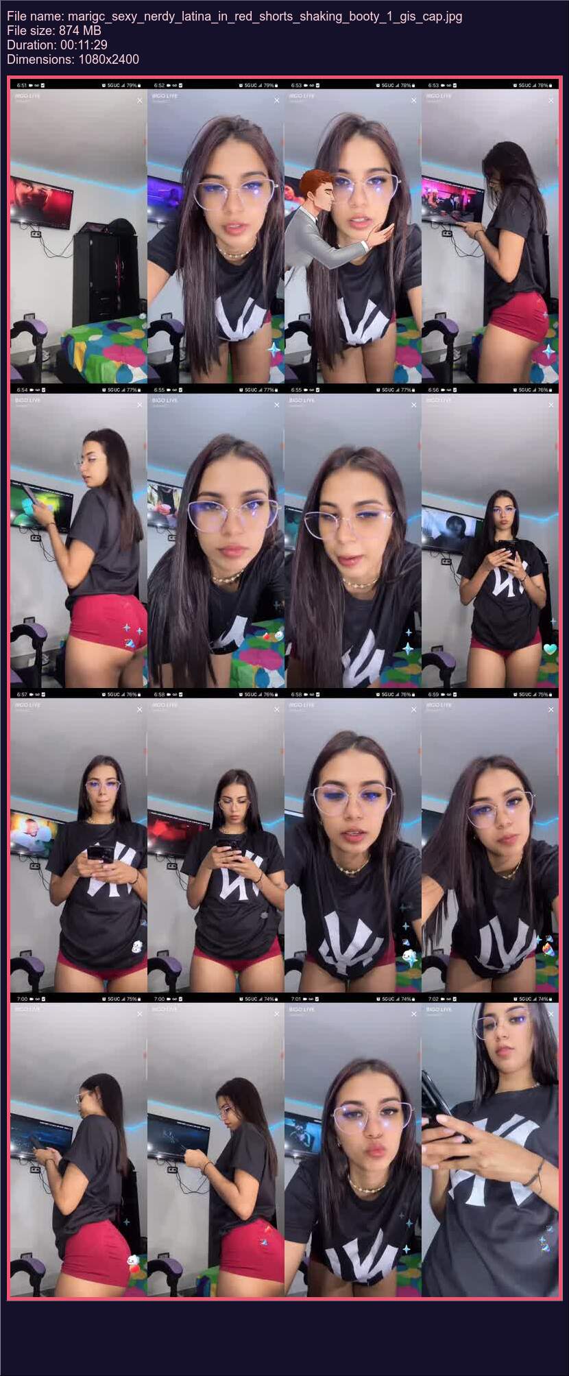 Marigc Sexy Nerdy Latina In Red Shorts Shaking Booty 1