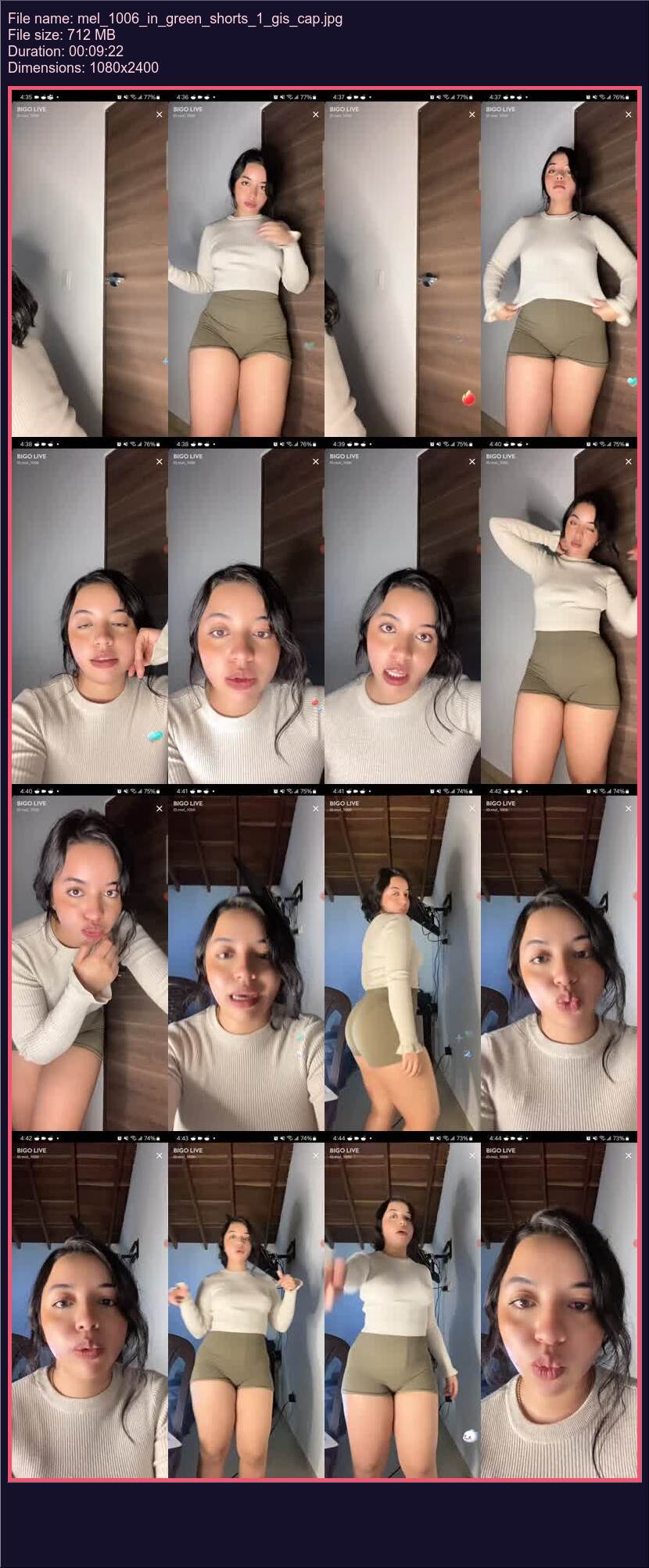 Mel 1006 In Green Shorts 1