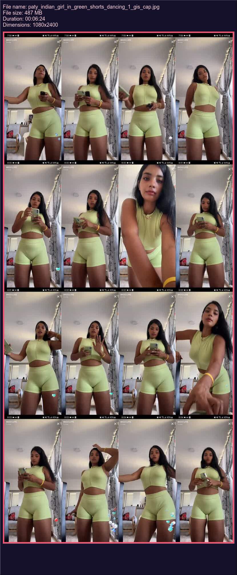 Paty Indian Girl In Green Shorts Dancing 1