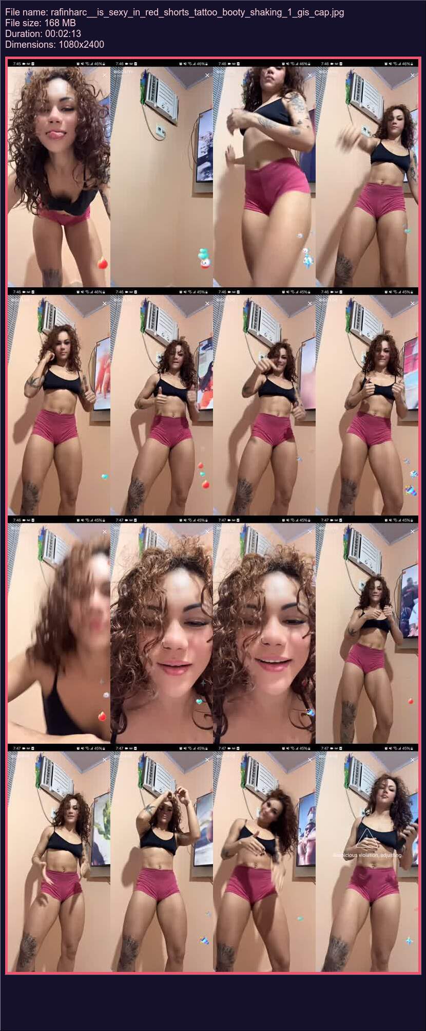 Rafinharc Is Sexy In Red Shorts Tattoo Booty Shaking 1