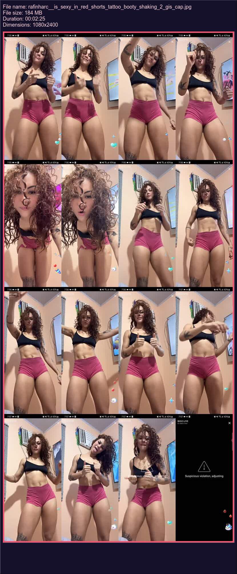 Rafinharc Is Sexy In Red Shorts Tattoo Booty Shaking 2