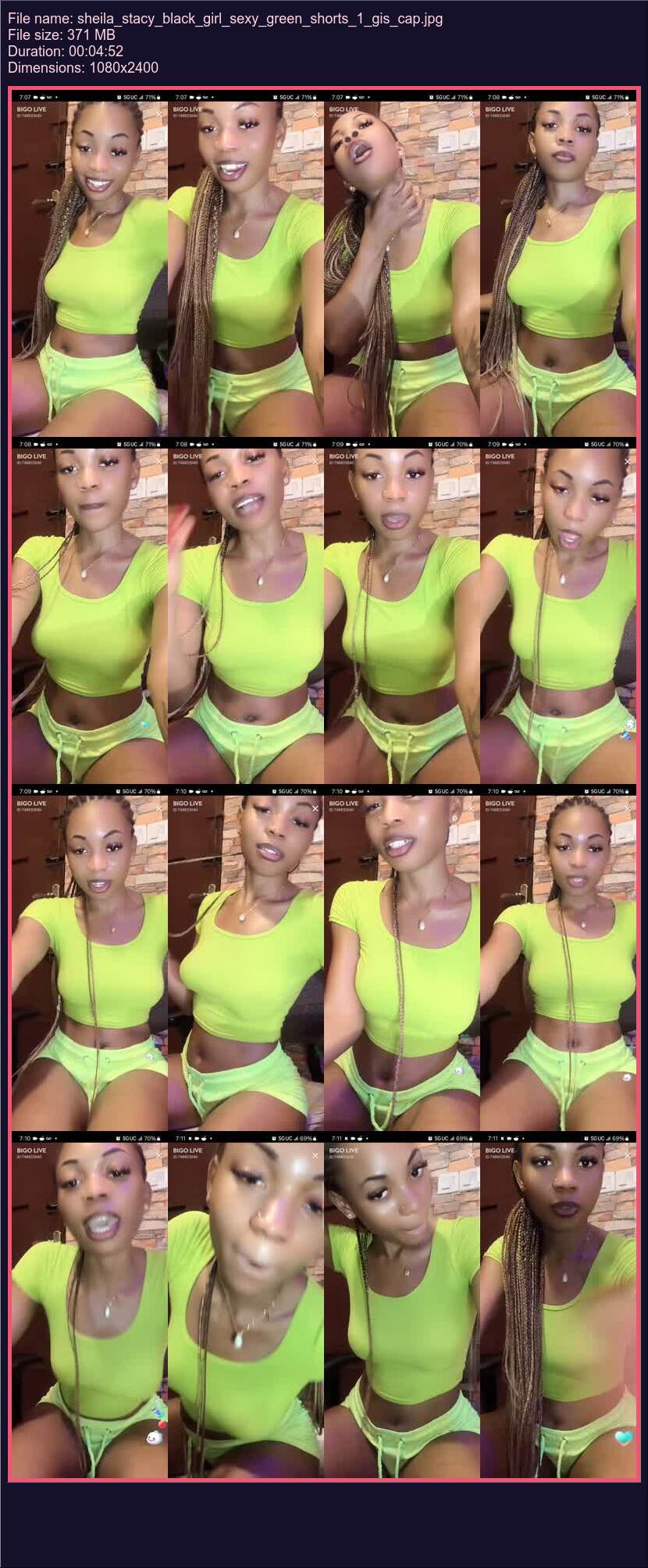 Sheila Stacy Black Girl Sexy Green Shorts 1