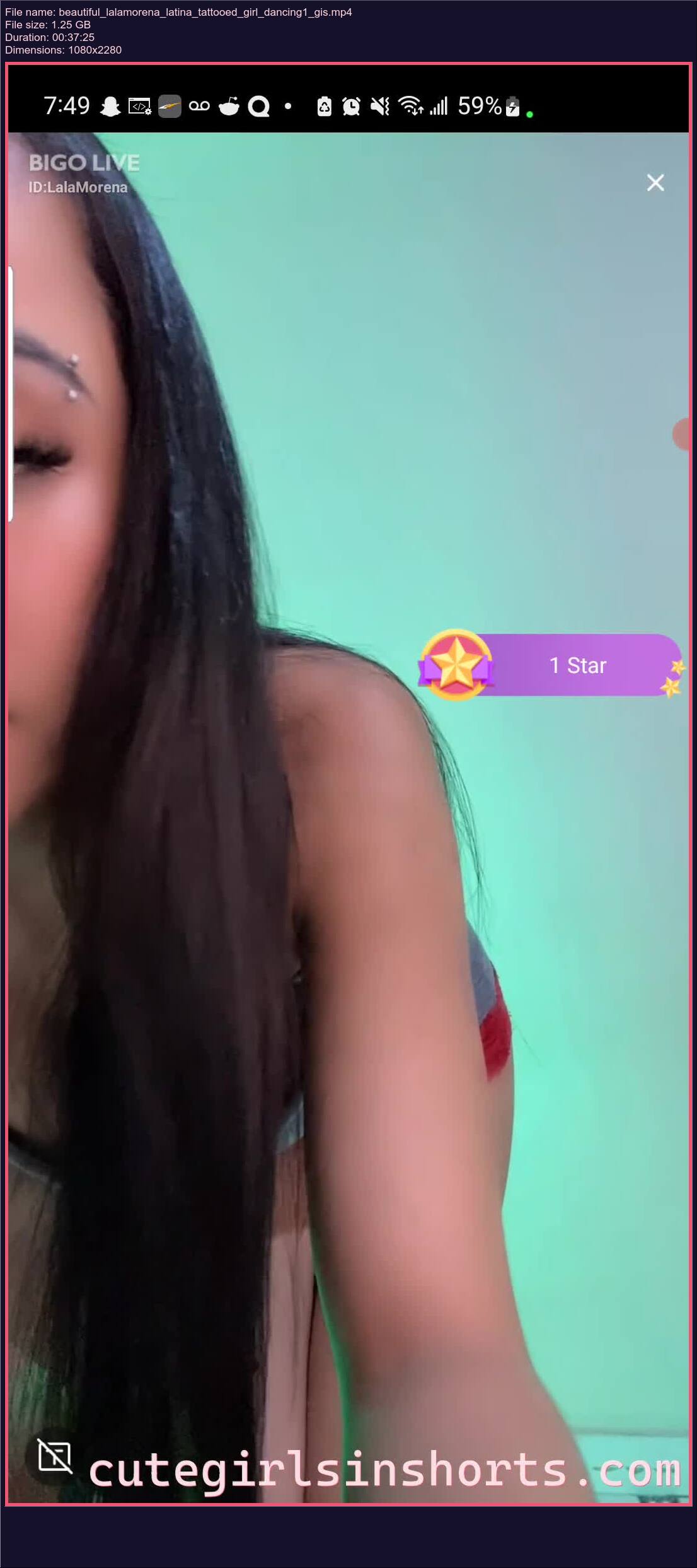 Beautiful Lalamorena Latina Tattooed Girl Dancing 1