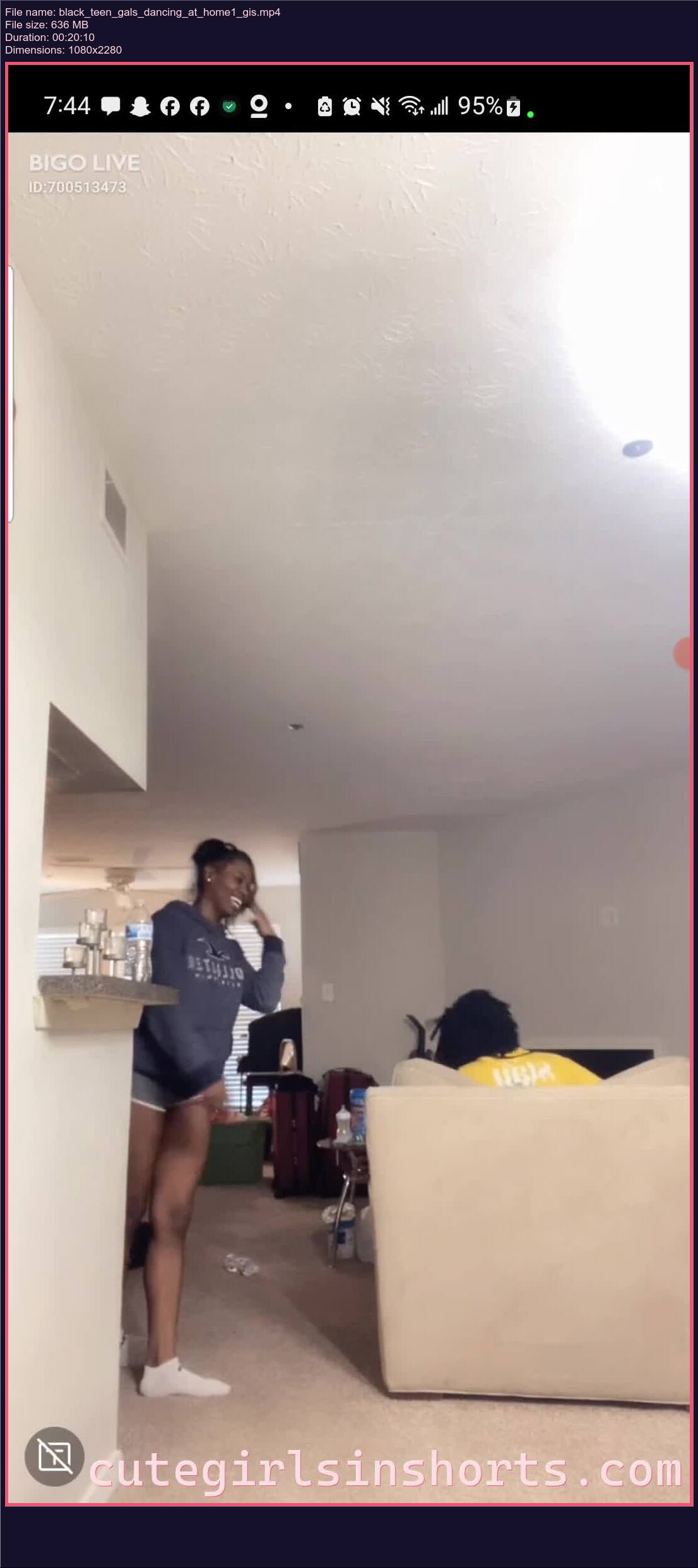 Black Teen Gals Dancing At Home 1