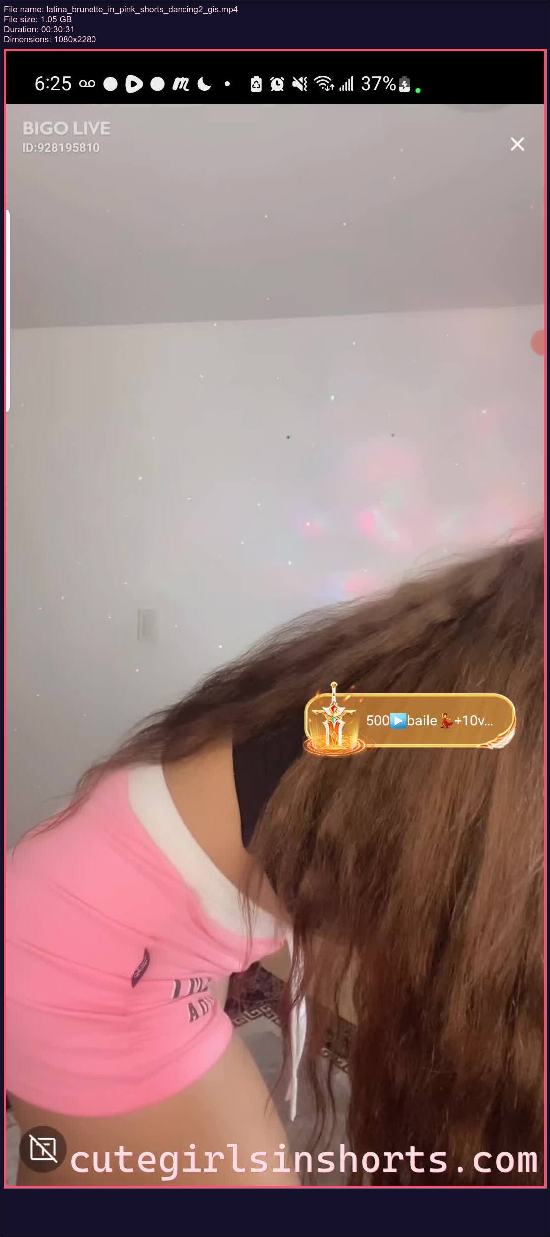 Latina Brunette In Pink Shorts Dancing 2