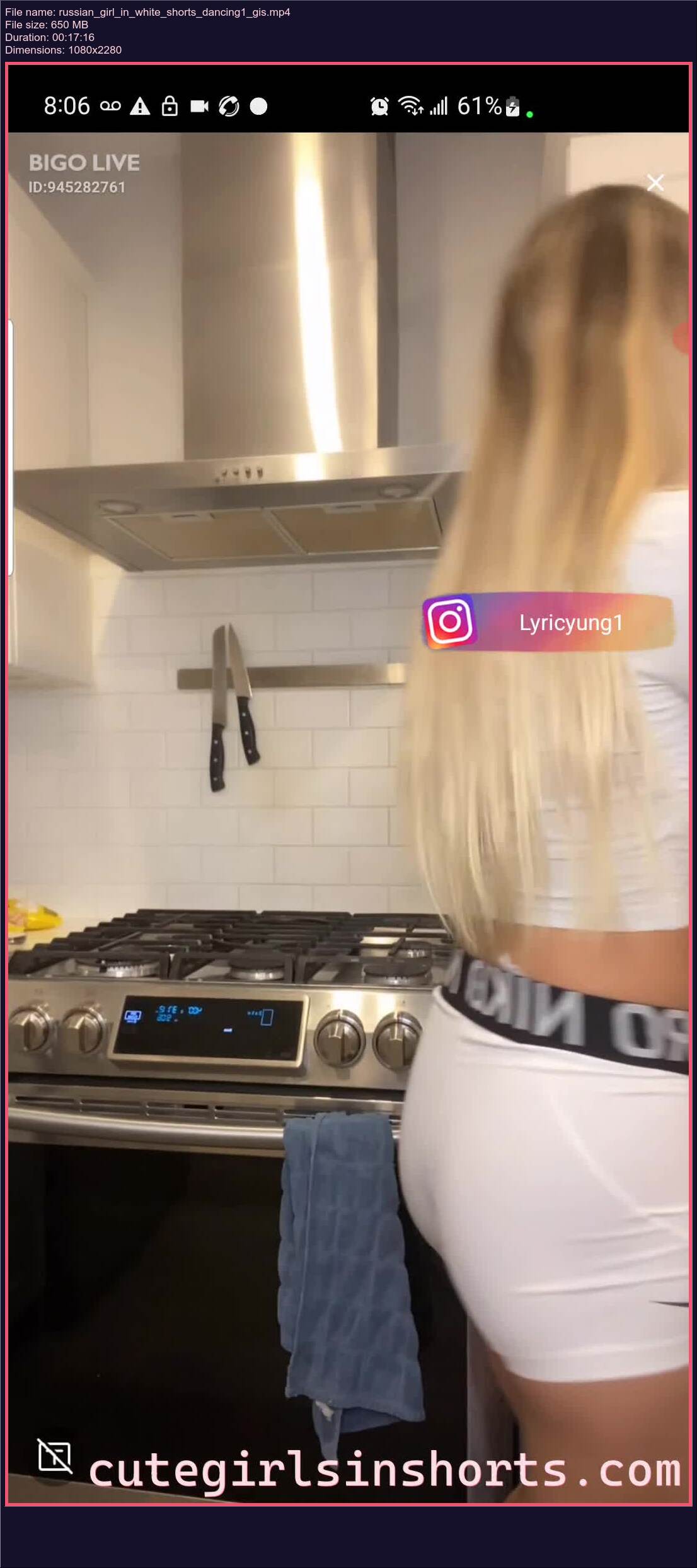 Russian Girl In White Shorts Dancing 1