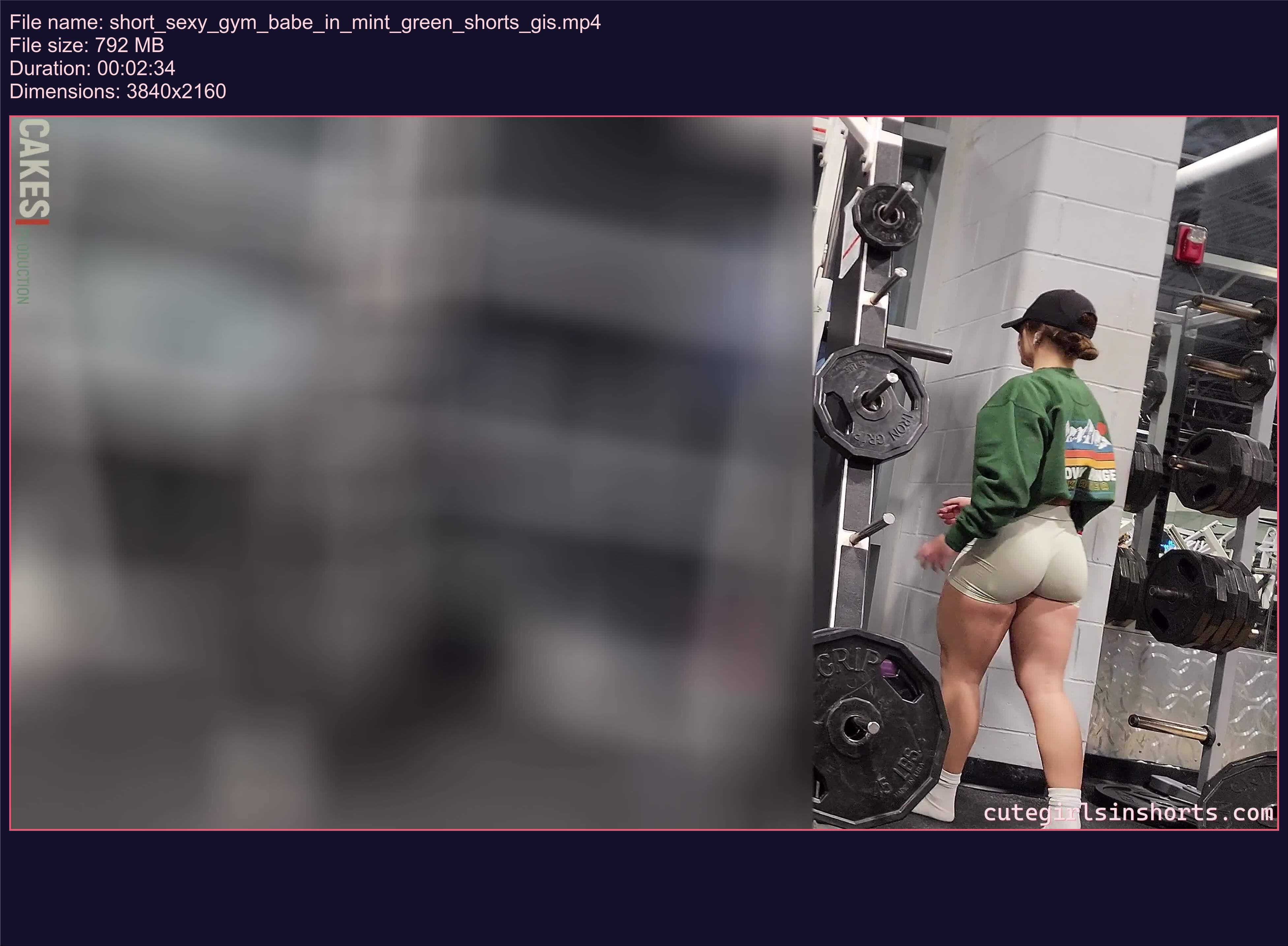 short_sexy_gym_babe_in_mint_green_shorts_gis